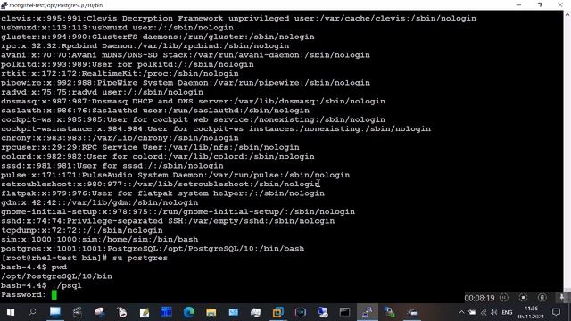 Инсталяция Postgresql 10 на Red Hat Enterprise Linux 8