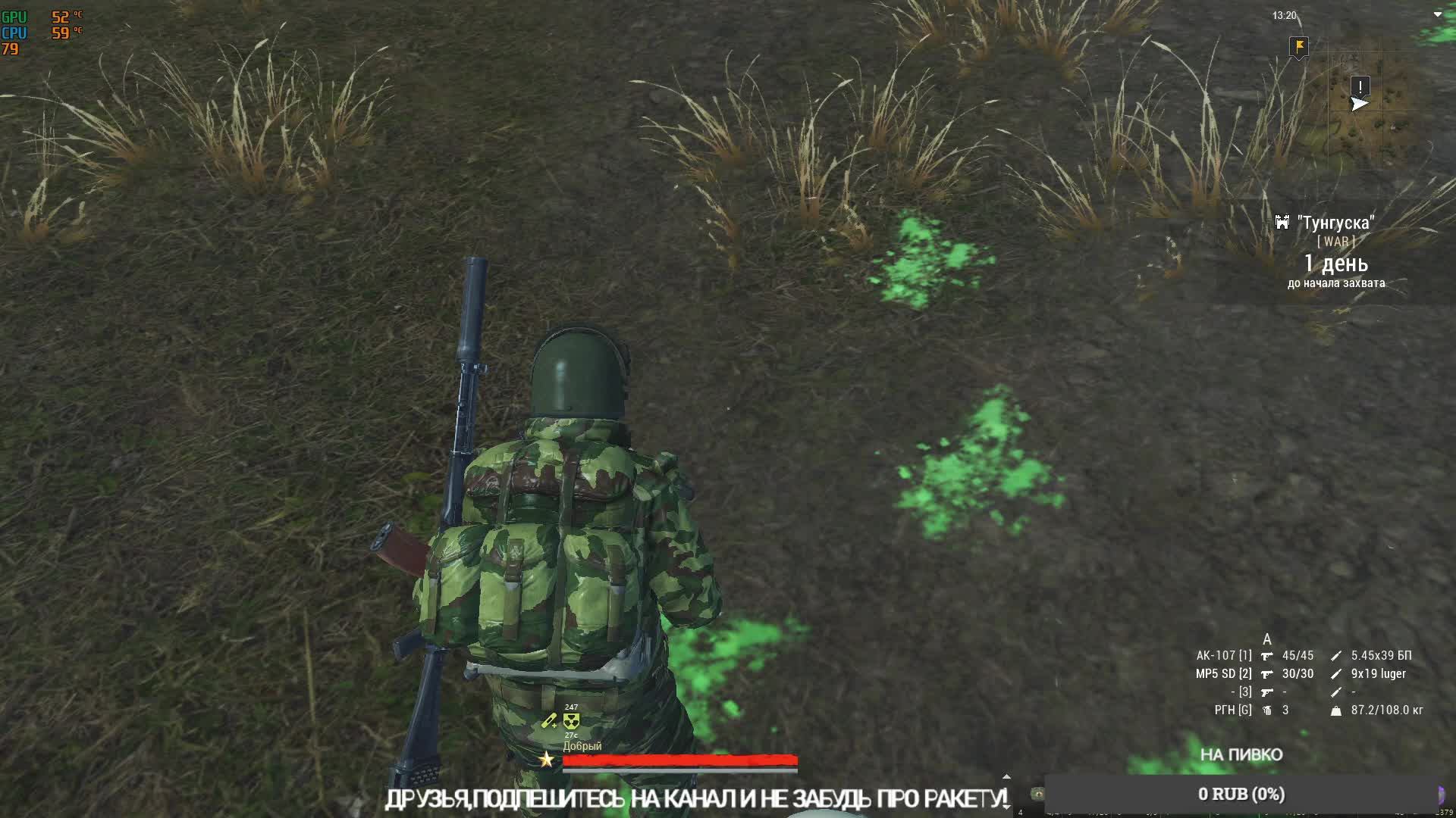 stay out(stalker onlain) фарм лап на тунге и разговоры