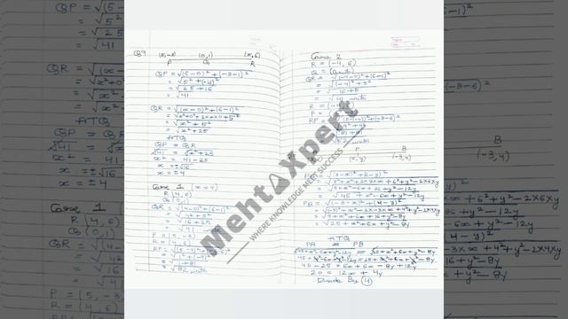 Class 10 Maths Notes | Chapter 7: Coordinate Geometry | MehtaXpert Academy |