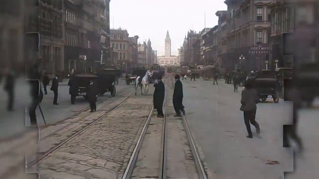 [4k, 60 fps] San Francisco, a Trip down Market Street, April 14, 1906