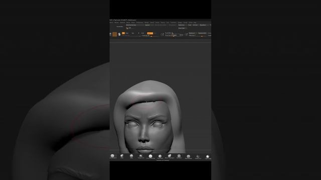 Практикуюсь в Zbrush, скульпт женской головы