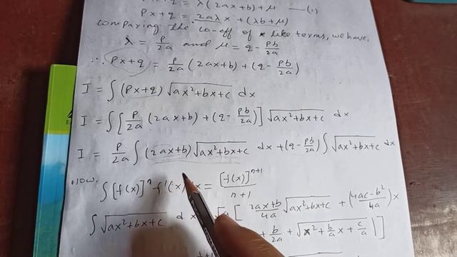 Indefinite integral of type (px+q)sqrt(ax^2+bx+c)