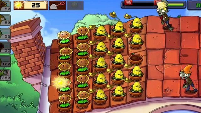 Plants vs Zombies - уровень - ROOF - 8