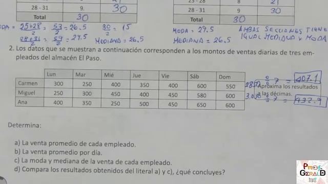 2.8 RELACION ENTRE MEDIA, MODA Y MEDIANA 8º GRADO CUADERNO DE EJERCICIOS (RECUERDA)