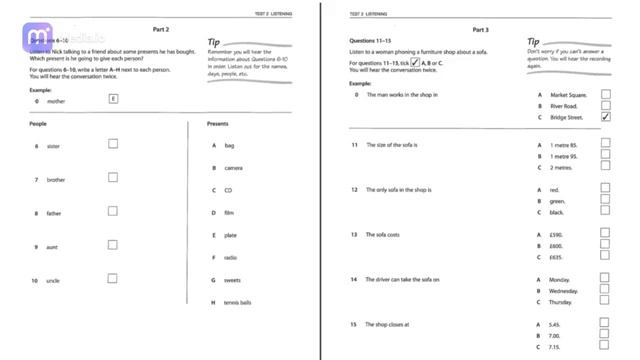 KET practice tests  -  Test 2  -  Listening