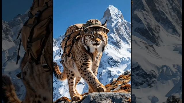 звери покоряют вершину горы