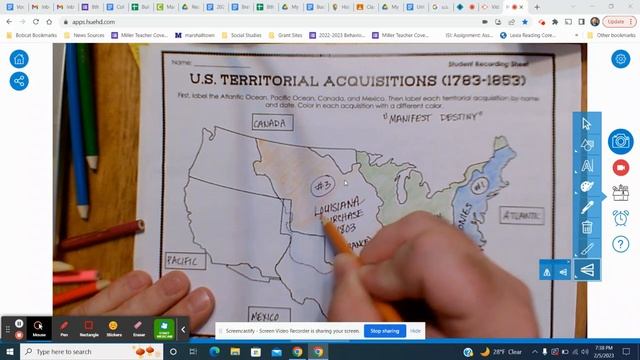 U.S. Territorial Acquistions - (1783-1853)