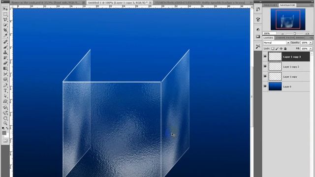 Как с нуля сделать в фотошопе стекло и поместить объект за ним.  Уроки от Art of photoshop