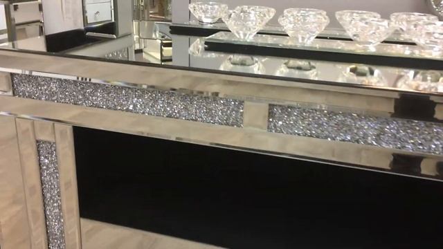 Diamond Glitz Mirrored Corner TV Cabinet