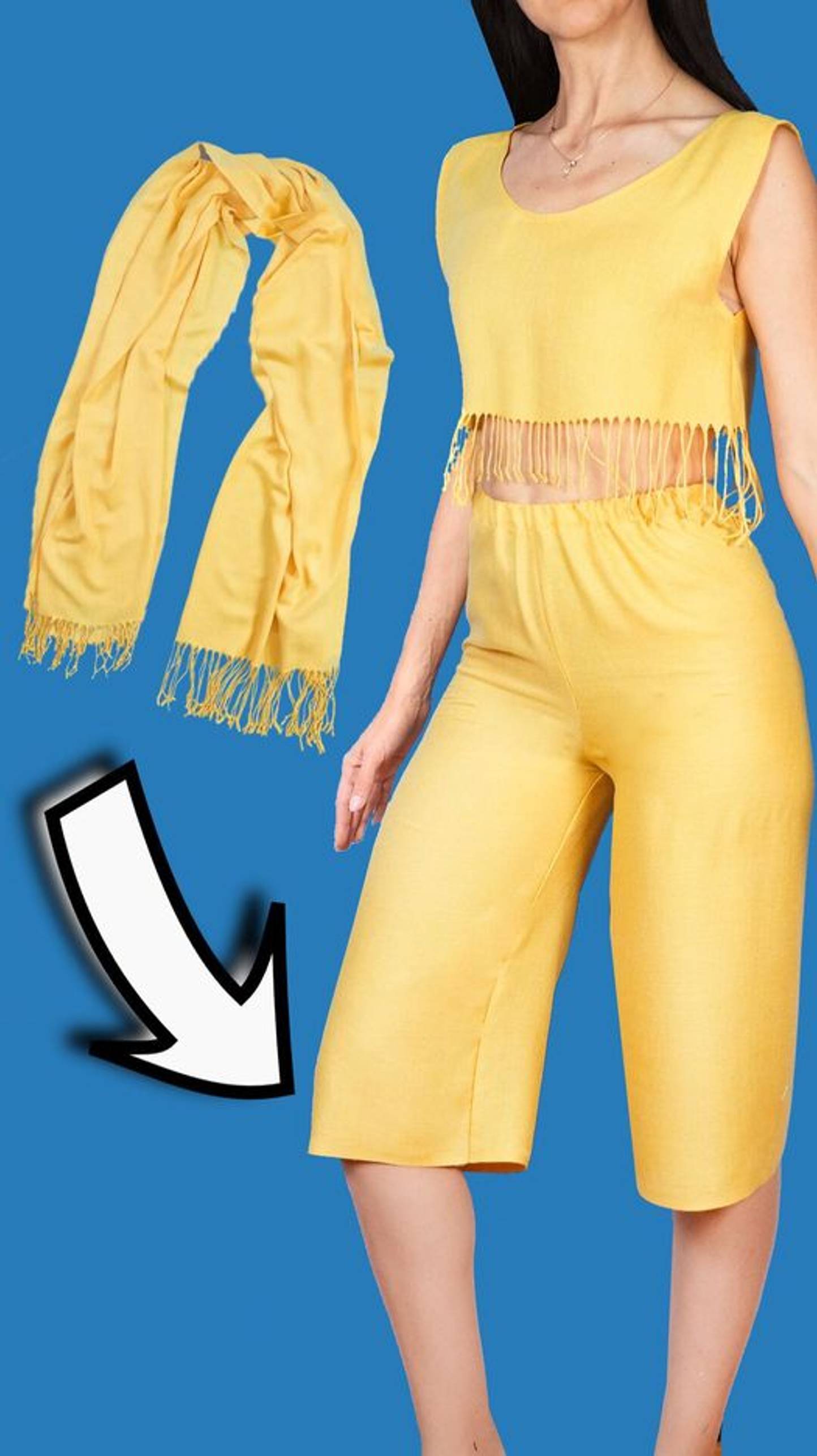 Потрясающая идея, как легко превратить шарф в красивый женский наряд!🧵✂️