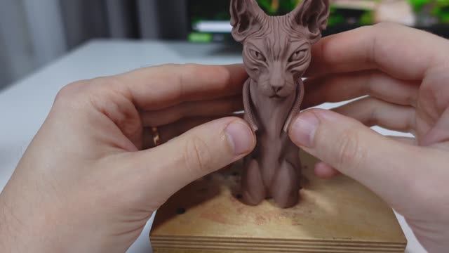 sculpting a sphynx cat/лепка кошки сфинкса из пластилина.