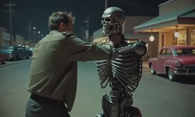 Терминатор-1 в стиле 50-х годов (нейросеть)