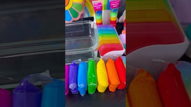 Слайм - радужный подсолнух 🌈 #shorts