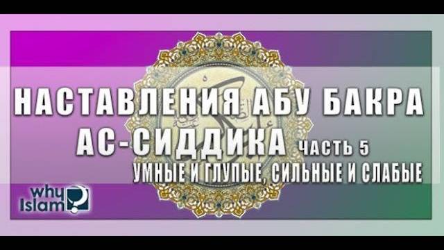 Умные и глупые, сильные и слабые (Мудрость Абу Бакра ч.5)