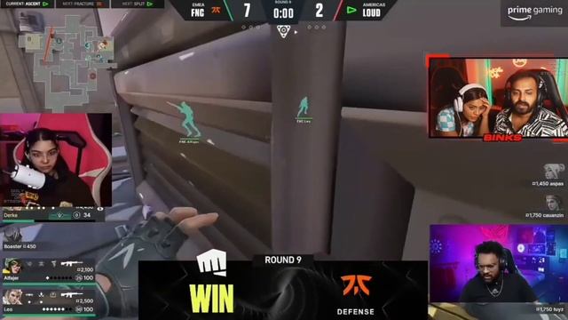 @8bitBinks69 and @TbOnetv  reaction on Boaster's 200 IQ play 🤯🤯 | Fnatic vs Loud | #vct FINAL 2023
