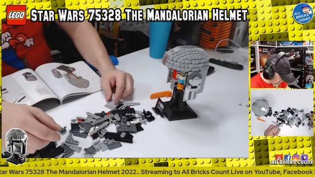 Let's Build Lego Star Wars 75328 The Mandalorian Helmet 2022 set Pt2