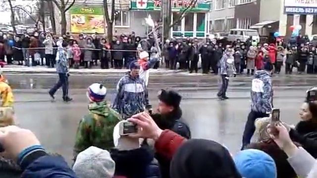 Олимпийский огонь в городе Курске