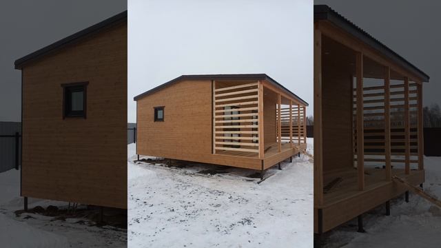 Каркасный дом 8 на 5 метров + терасса 8 на 2