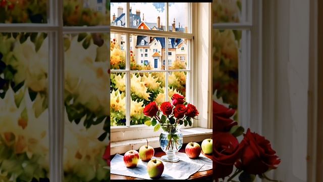 Розы 🌹🌹🌹 на окне