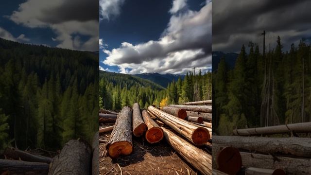 г. Тотьма- лесоповал глазами ии