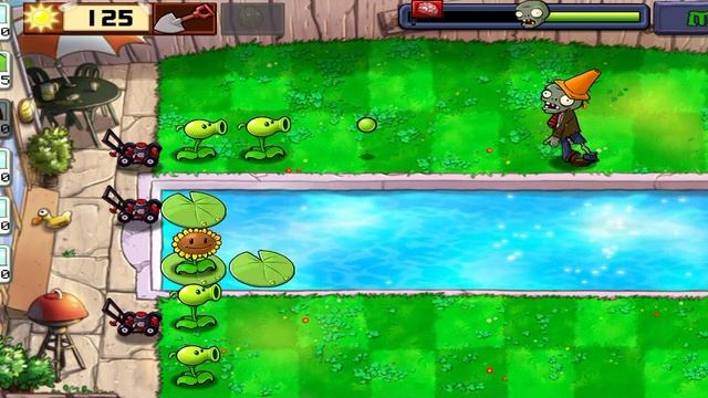 PvZ вторая часть прохожу уровень с бассейном