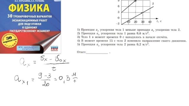 ЕГЭ-2025 Физика. Пурышева Н.С. Разбор задачи 5, 1 вариант