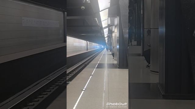 Метропоезд 81-775 "Москва 2020 (Дейна)" прибывает на станцию Петровский парк БКЛ