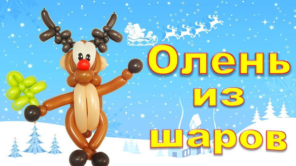 Олень из шаров. Мастер класс. Deer made of balloons. Balloons. DIY. Hand made. How make.