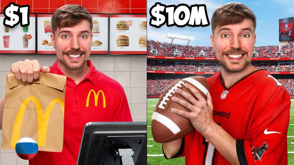 [MrBeast] Работа за $1 vs $10,000,000 [Мистер Бист]