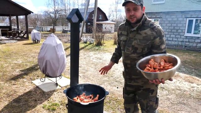 КУРИЦА ПО ДАЧНОМУ В КАЗАНЕ НА КОСТРЕ 😋👍