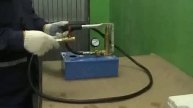 Испытания шарового латунного крана 11б27п