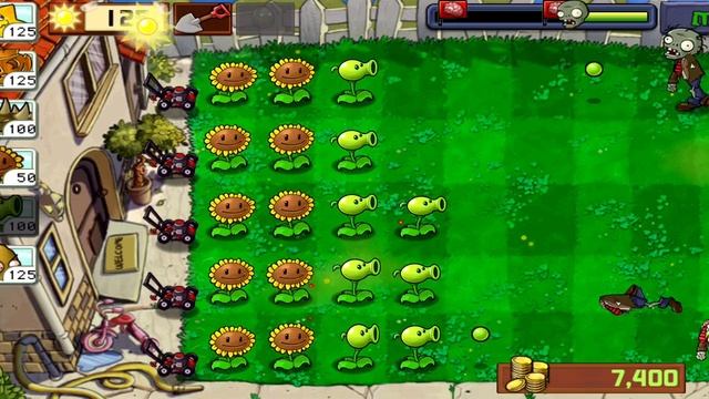 Plants vs Zombies - уровень - DAY - 2 [ADVENTURE-2]