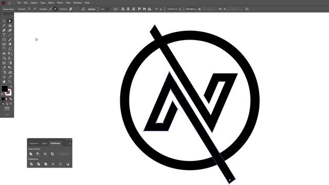 Дизайн буквы N.  Adobe illustrator уроки
