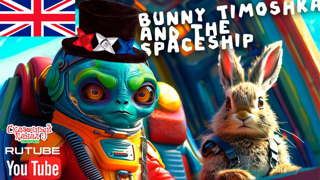 Bunny Timoshka and the Spaceship. Мультик про зайчика на английском.