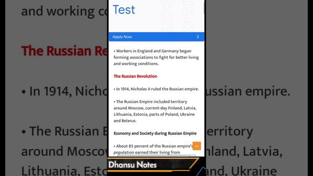 Socialism in Europe and Russian revolution History chapter 2 Short Notes - Dhansu Notes