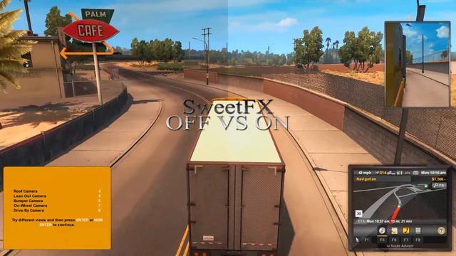 American Truck Simulator - SweetFX mod - gameplay PC [ cinematic graphics mod ] Windows 10