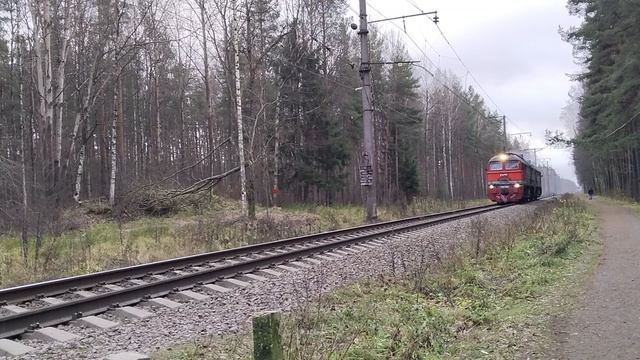 тепловоз 2М62-1629 "Машка" следует резервом на перегоне Заневский пост 1-Ржевка
