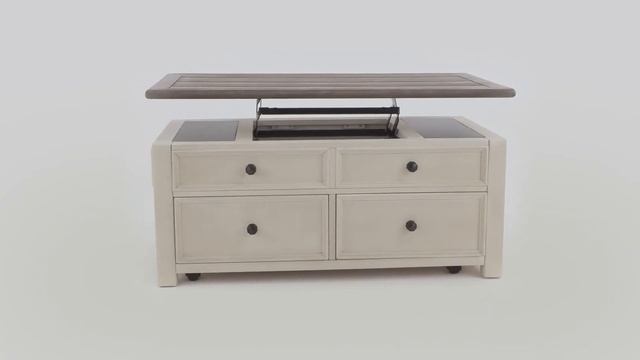 Bolanburg Antique White Weathered Gray Lift Top Cocktail Table From Signature Design By Ashley