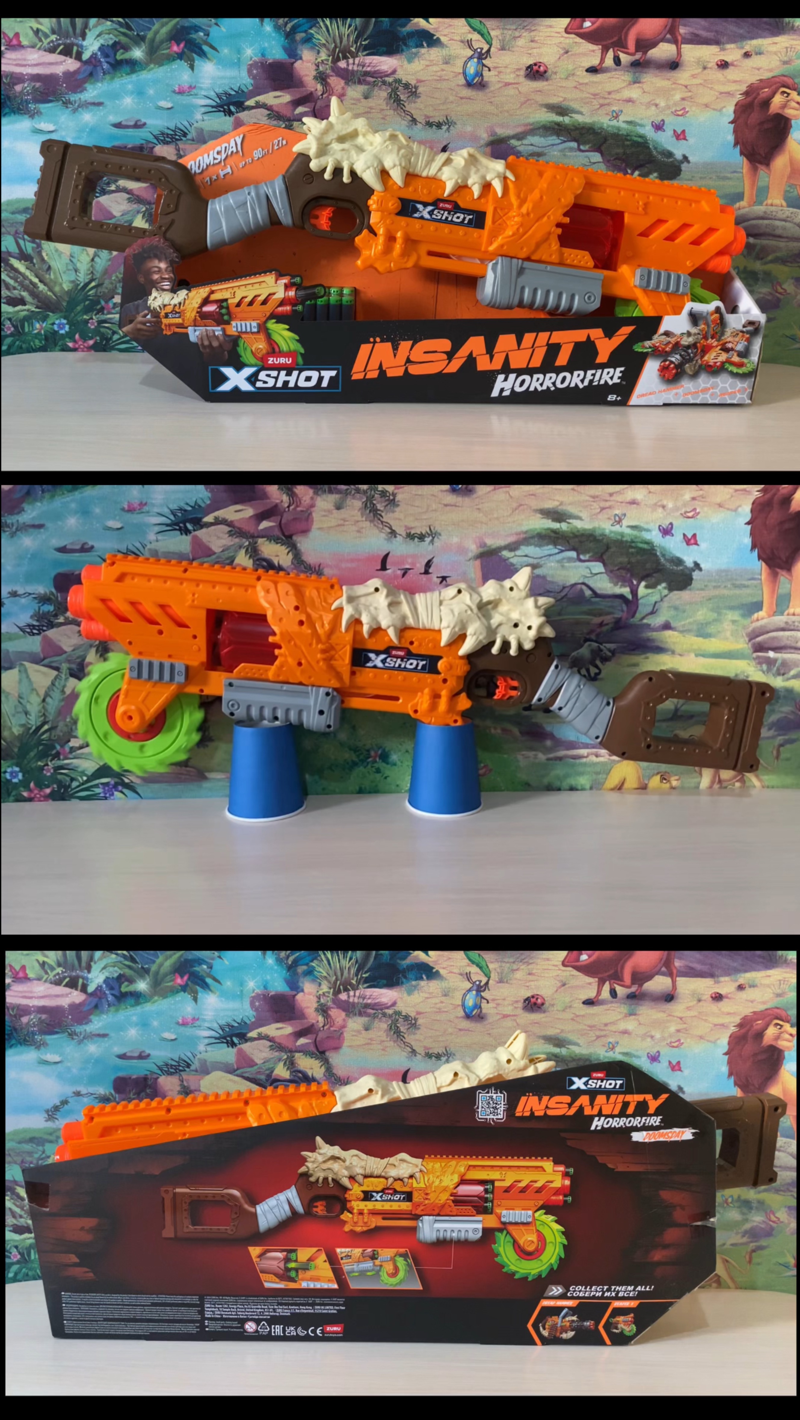 Xshot insanity horrorfire zuru  пистолет nerf 2.0 нерф