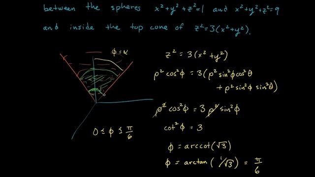 MATH241 | 14.6 Triple Integrals in Spherical Coordinates (pt. 3) | Examples