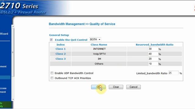 DrayTek Vigor2710 App QoS function