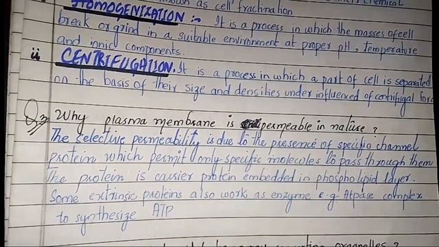 CHAPTER 3 CELL STRUCTURE & FUNCTION BOOK EXERCISE SHORT QUESTIONS EXPLANATION ‼️ FIRST YEAR BIOLOGY