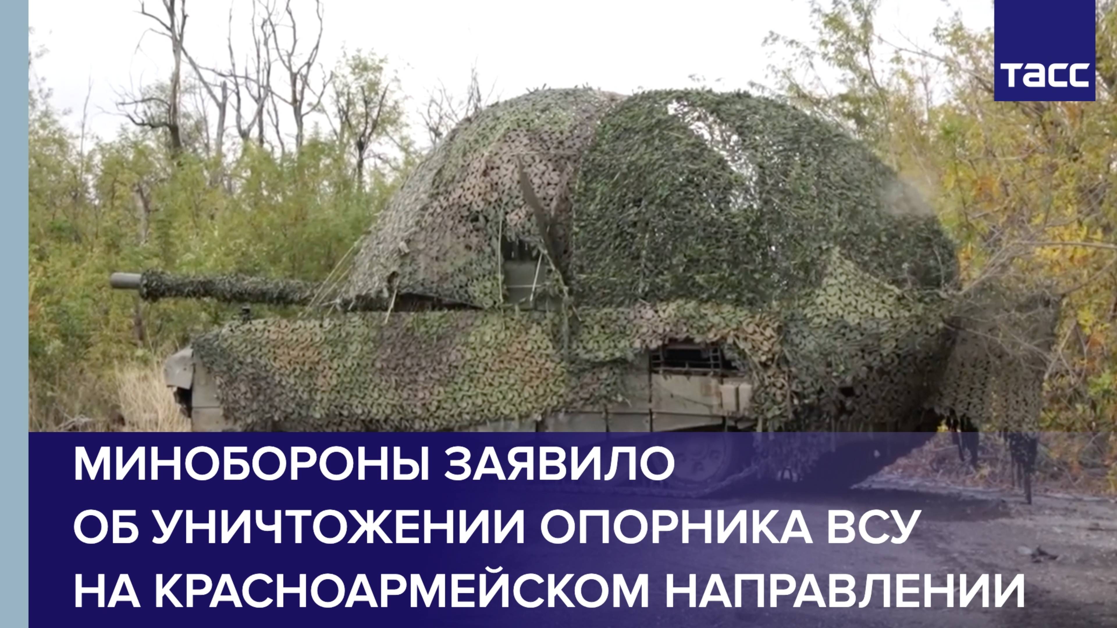 Минобороны заявило об уничтожении опорника ВСУ на красноармейском направлении