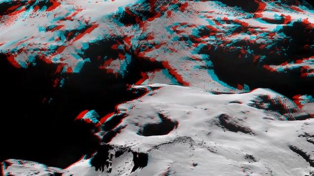 Synthetic Anaglyph view of 67P / Churyumov-Gerasimenko October 15: The Comets Beak