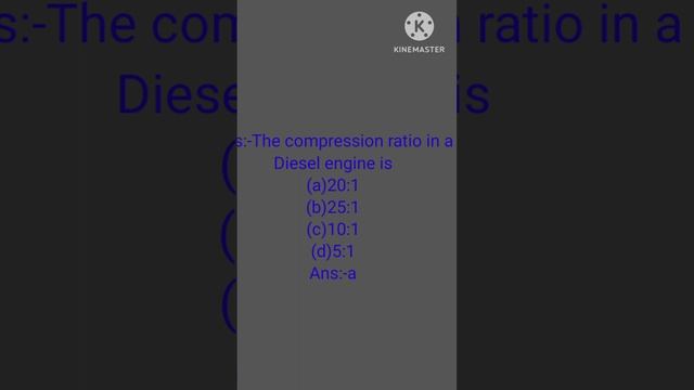 The compression ratio in a Diesel Engine