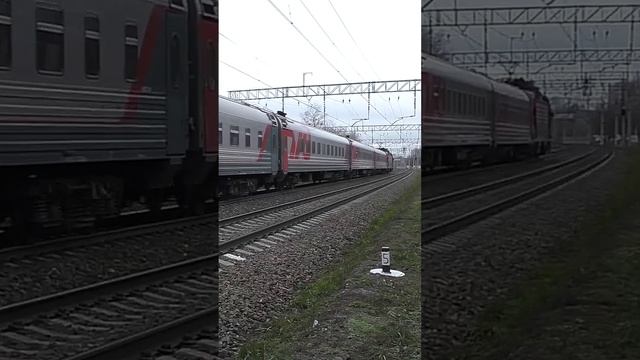 Электровоз ЭП20-073 (ТЧЭ-6) со скорым поездом "Дневной экспресс" №069Й Липецк - Москва.