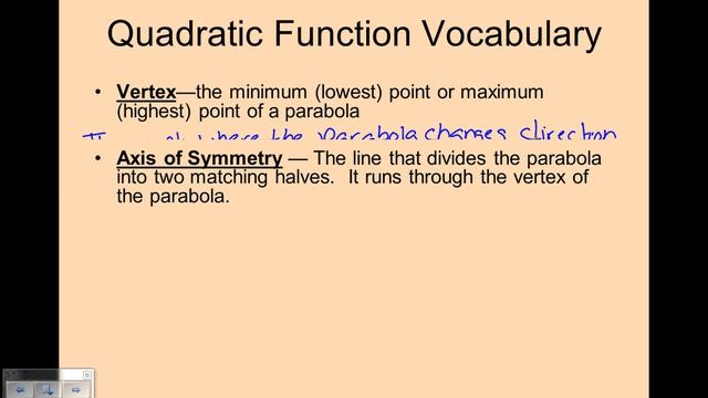 Quadratics intro power point video