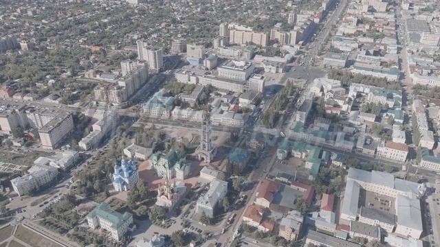 A-Log. Tambov, Russia. Belfry of the monastery of Our Lady of Kazan (Tambov), Aerial View, Point of