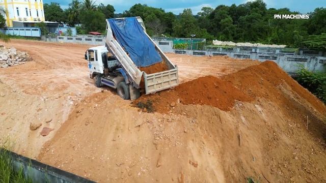 Строительство, продолжется засыпка