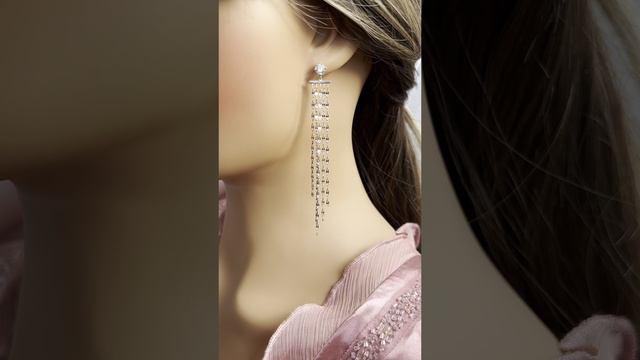 Серьги-подвески "Дождик" в серебре, Xuping Jewelry